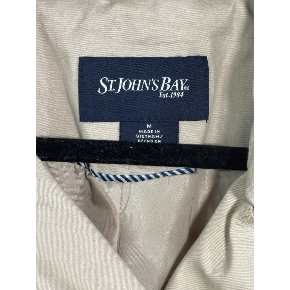 St Johns Bay Linen Jacket Womens Medium Beige Belted Lightweight NWT - Picture 6 of 10